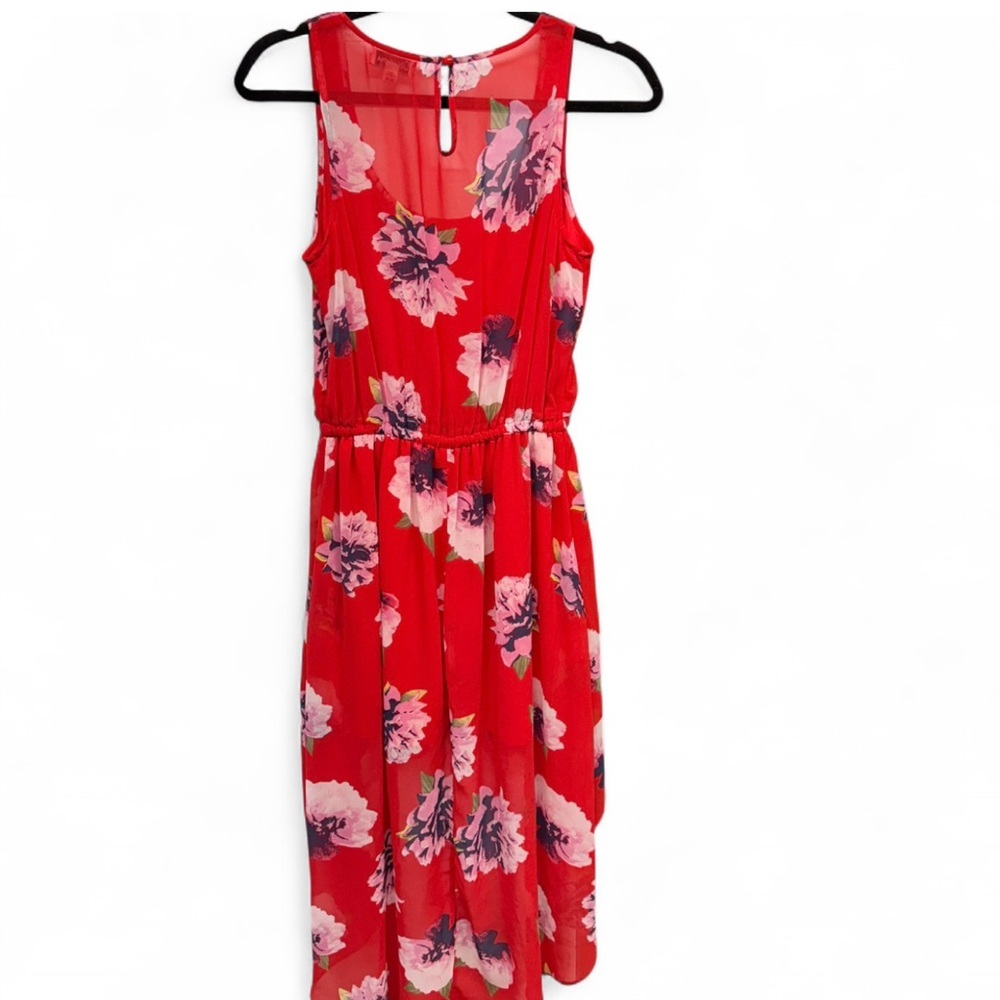 Olsenboye Red Floral High Low Dress - Picture 8 of 11